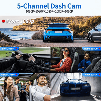5 channel wireless dash cam 1080p itoolmax