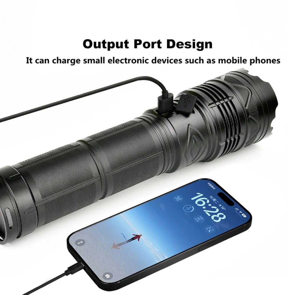 50000lm super bright flashlight usb battery charge itoolmax
