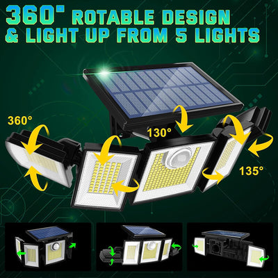 5 Heads Solar Outdoor Lights