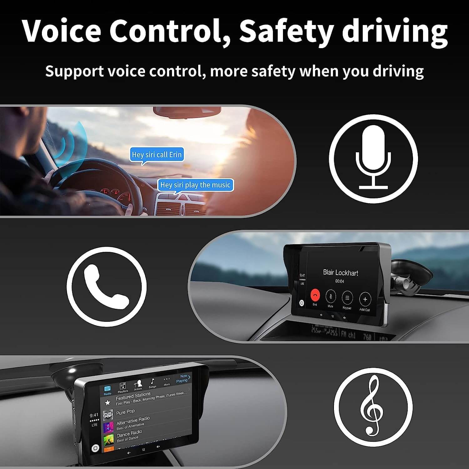 XRC TECH 12-Zoll-Touchscreen 360-Grad-Panorama-Auto-Dashcam