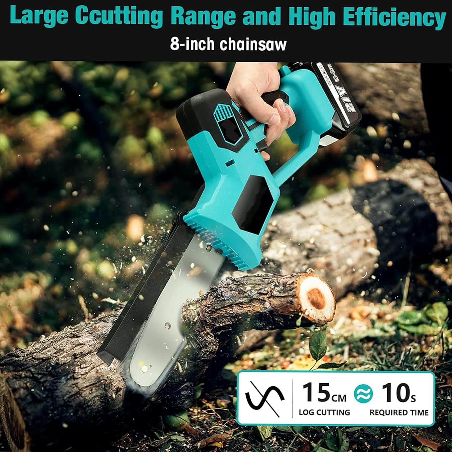 8 and 10 inch chainsaws will cut things much faster, about 15cm of wood takes 10 seconds, using our chainsaw makes you 50% more efficient. From heavy-duty tasks to intricate detailing, achieve top-tier results effortlessly with our high-efficiency chainsaws.