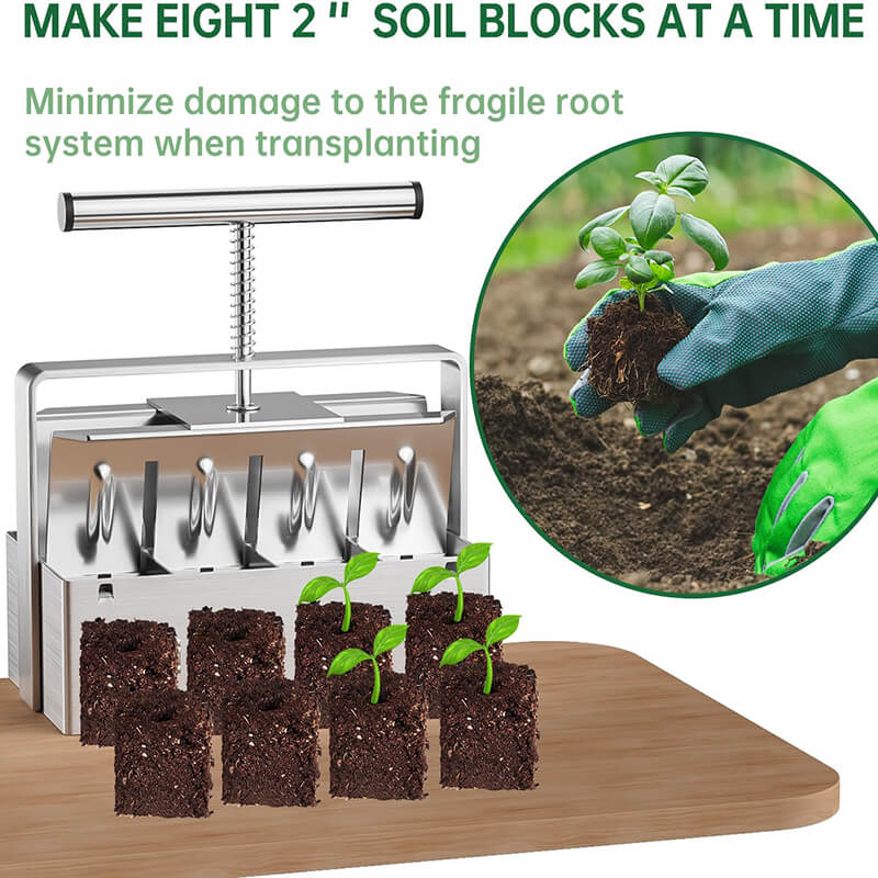 iToolMax Cell Soil Block Maker with 3 Kinds Seed Pins
