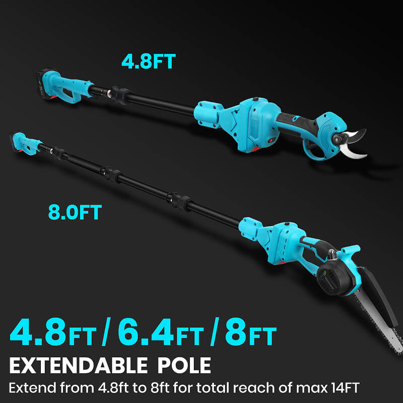 8ft cordless pole hand pruning shears itoolmax