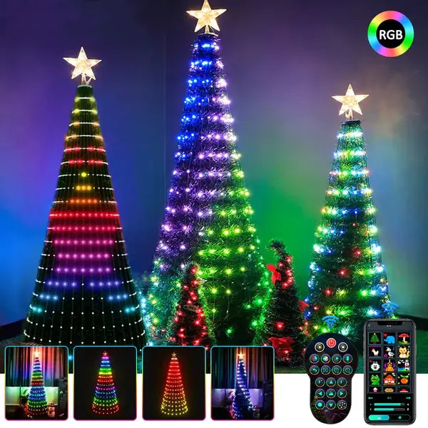 App-controlled Christmas tree lights - outdoor Christmas lights