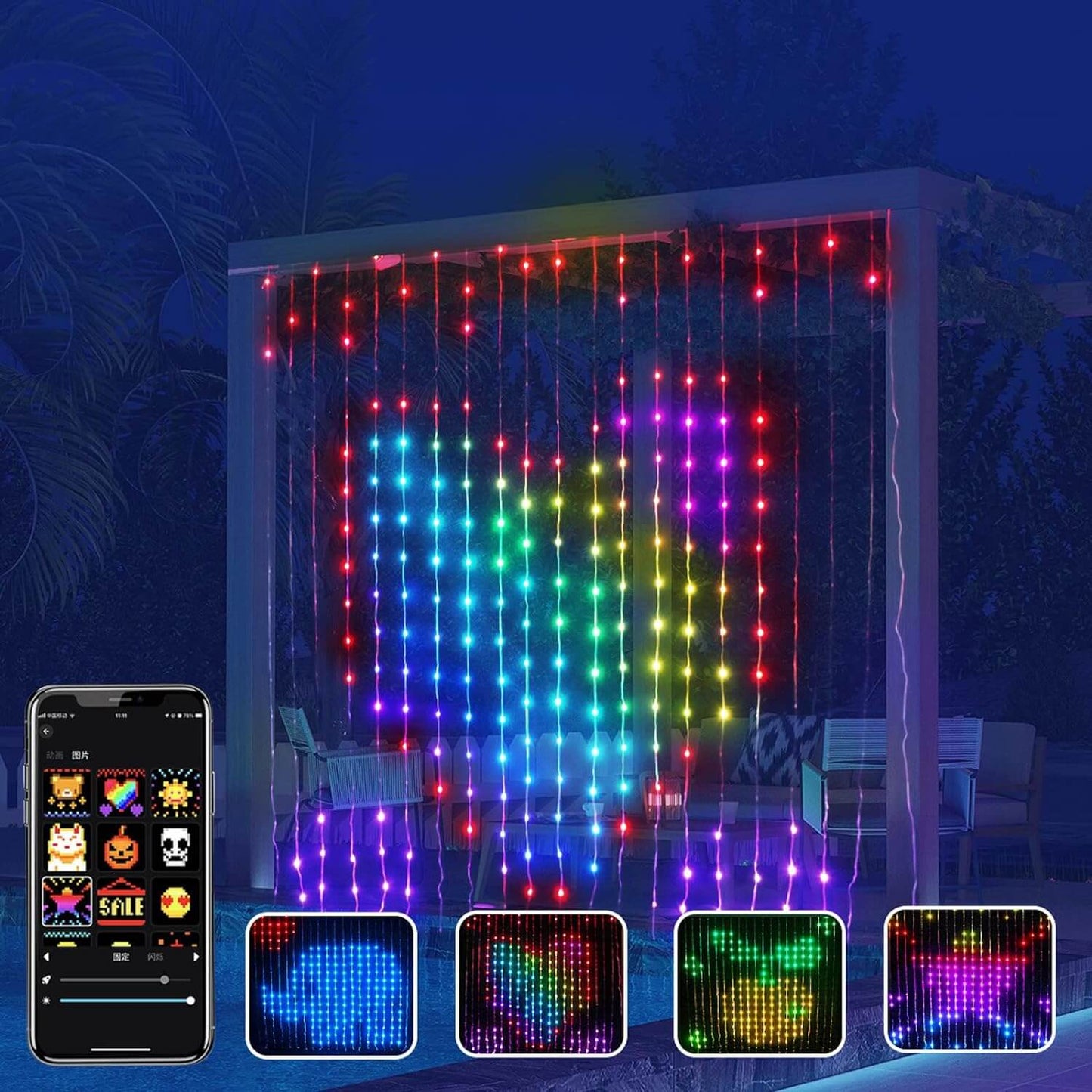 iToolMax DIY Smart LED Curtain Sync Lights