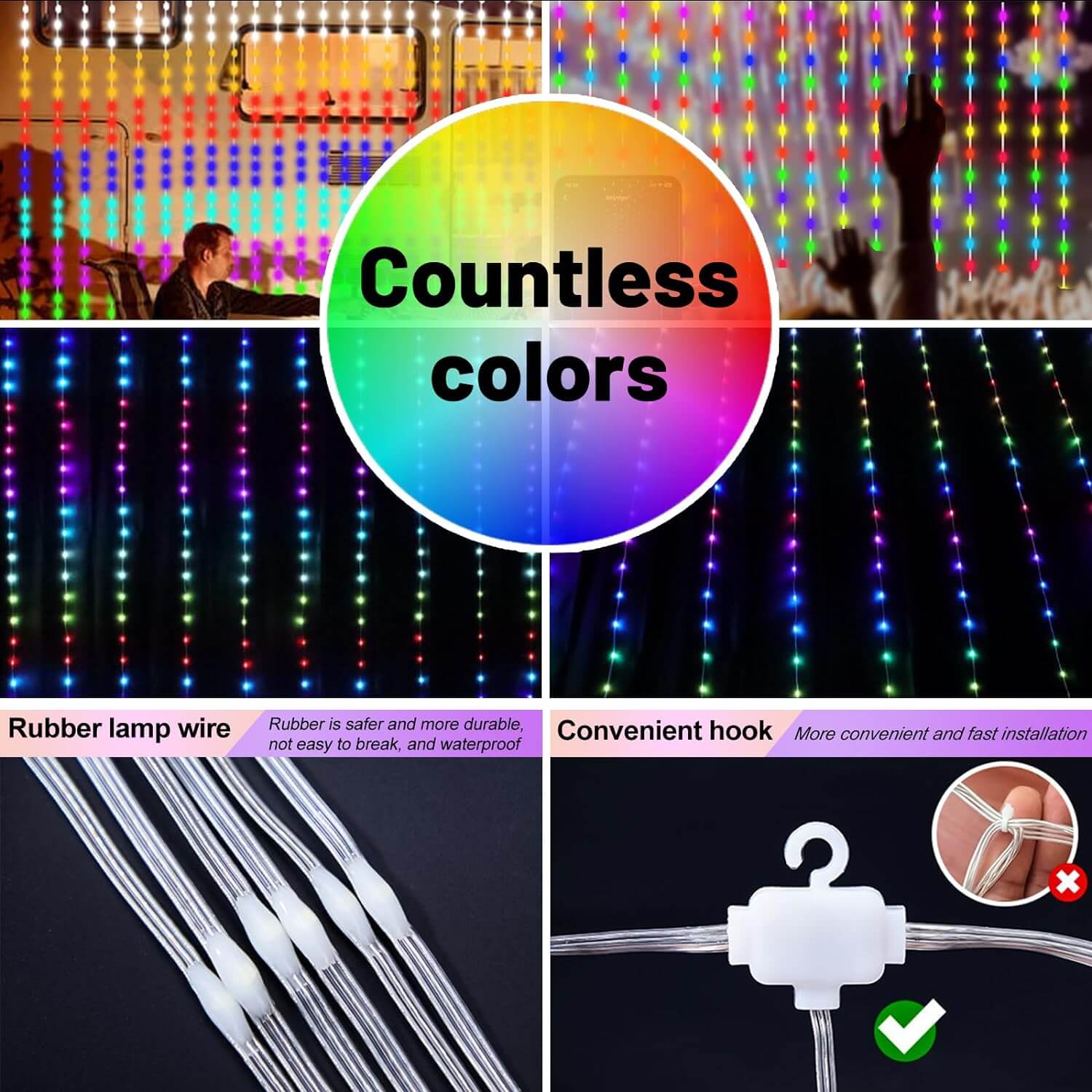 iToolMax DIY Smart LED Curtain Sync Lights