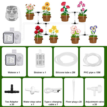 house plant self watering devices Solar Automatic Watering System – Smart Drip Irrigation Kit for Potted Plants, Gardens & Greenhouses
