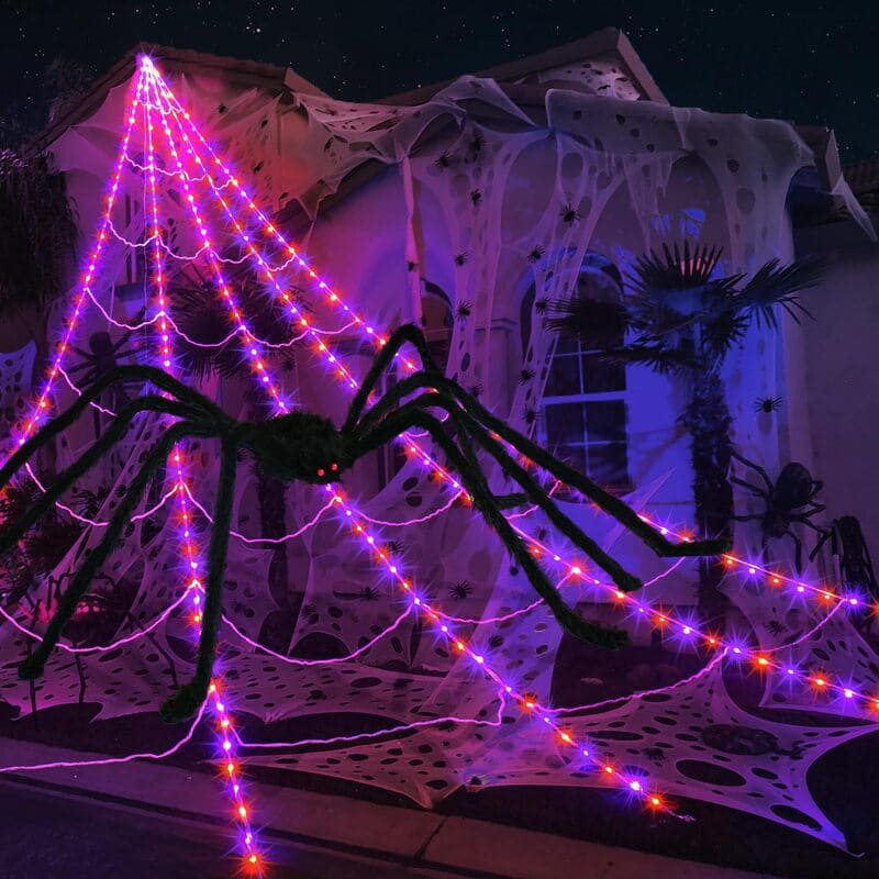 Halloween Spider Web Light Set out decoration_itoolmax
