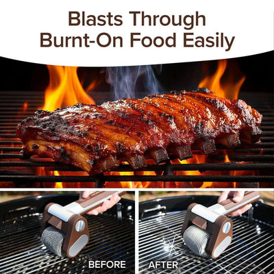 Heavy-Duty Stainless Steel Bristle Grill Brush