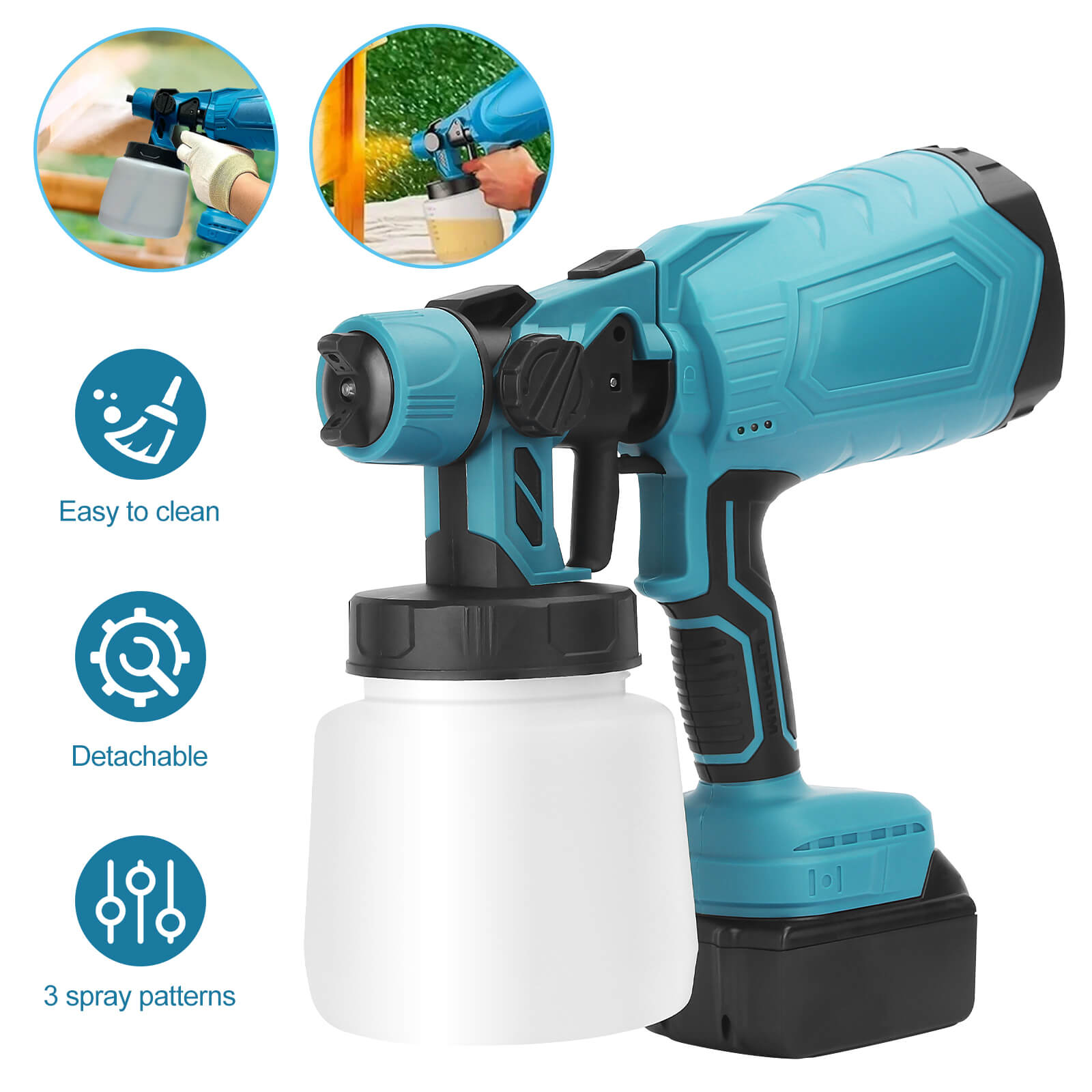 iToolMax High-pressure Cordless Paint Sprayer with 2 Batteries