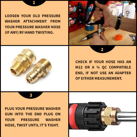 4500 PSI Pressure Washer Gun+10m Pressure Washer Hose - itoolmax