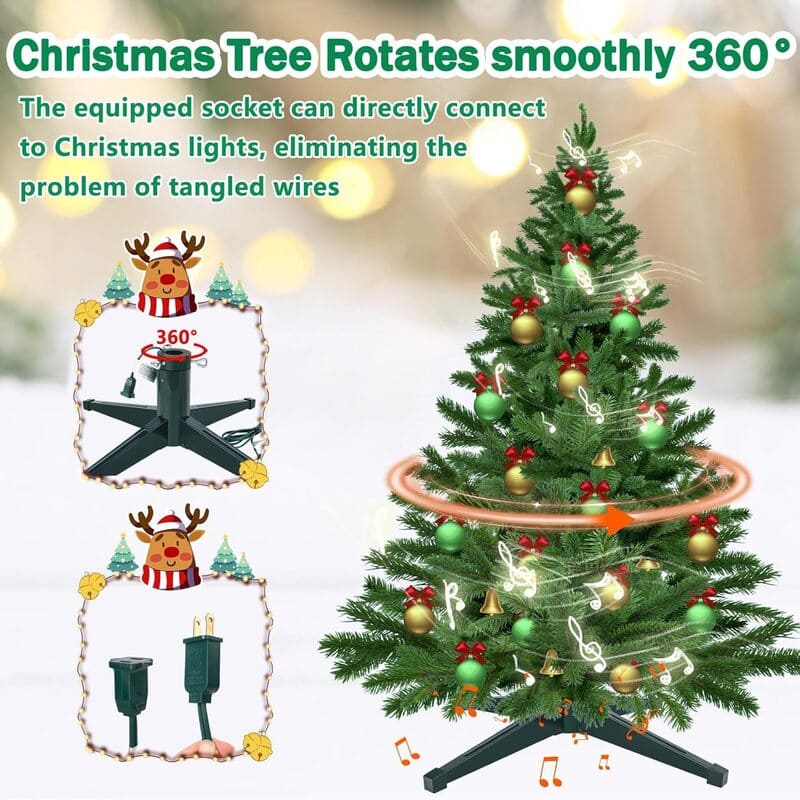 Roatating Artificial Christmas Tree Stand 360 itoolmax