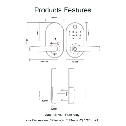 Smart Door Handle Lock with Keypad