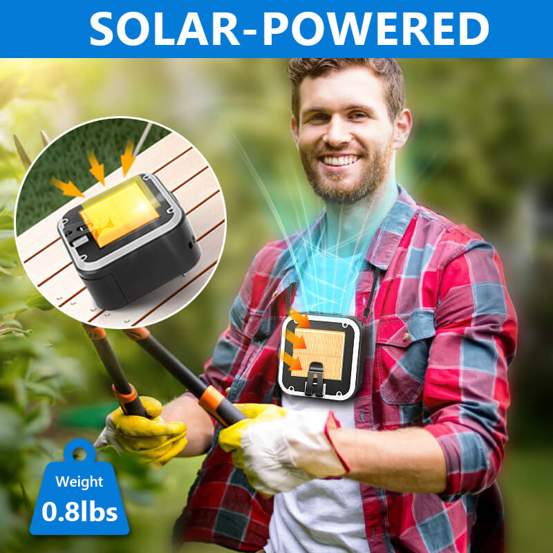 Solar-powered Wearable Waist Fan
