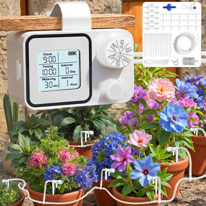 lifetime garden automatic plant waterers Solar Automatic Watering System – Smart Drip Irrigation Kit for Potted Plants, Gardens & Greenhouses