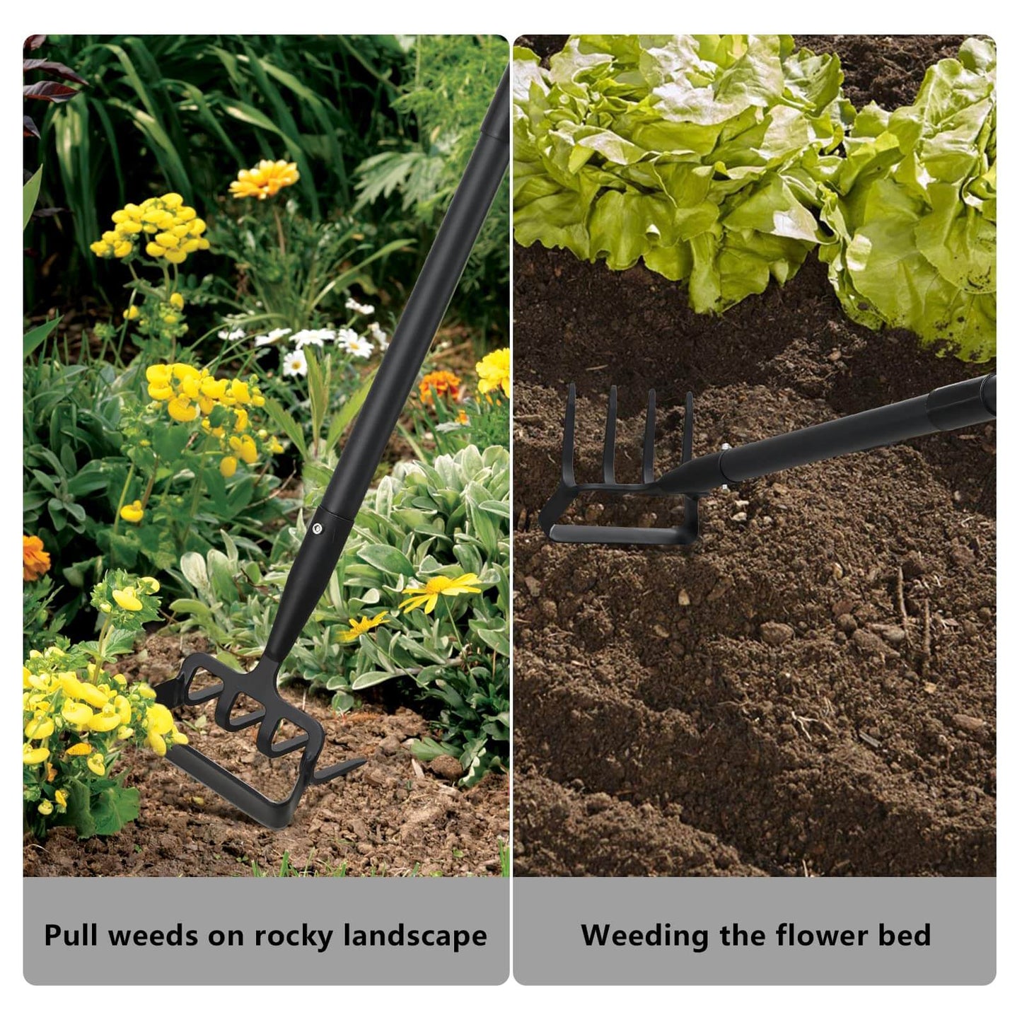 2-in-1 Hoe and Rake Garden Tool