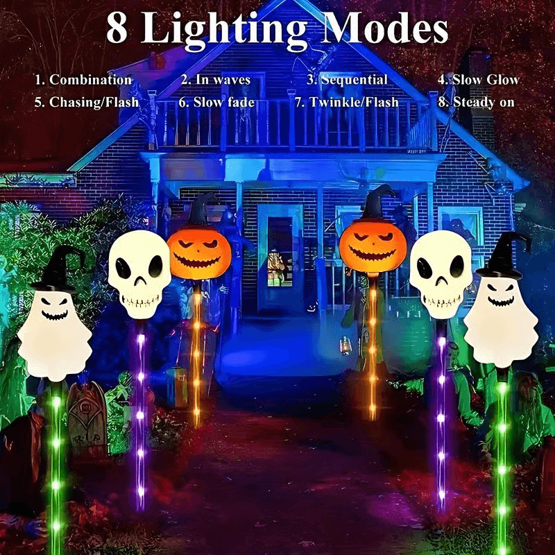 halloween solar ground lights outdoor 8mode itoolmax