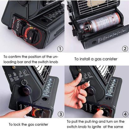 iToolMax 2 in1 1300w portable gas heater & stove instructions