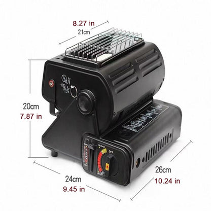 iToolMax 2 in1 1300w portable gas heater & stove size