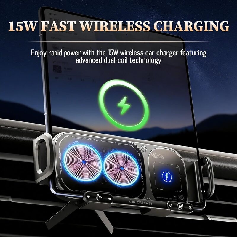 iToolMax 2 in 1 smart wireless car charger phone holder fast