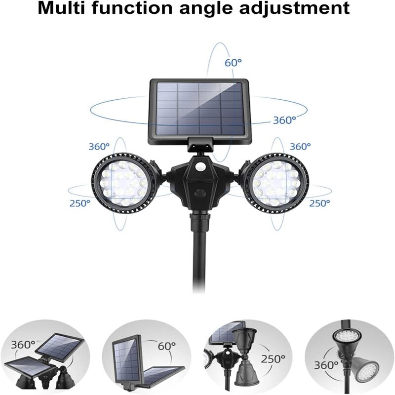 iToolMax solar spot lights outdoor with 4 modes adjustment

