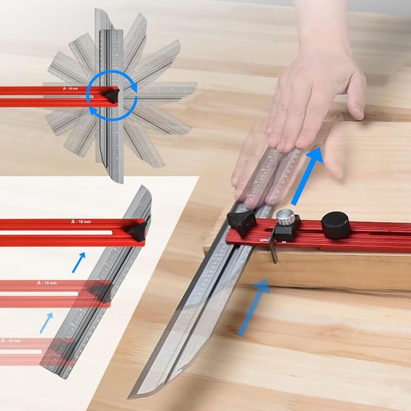 iToolMax stair tread template tool with dual scale adjustable