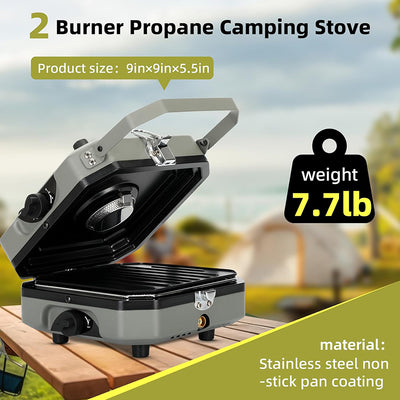 iToolMax 2 Burner Foldable Camping Stove