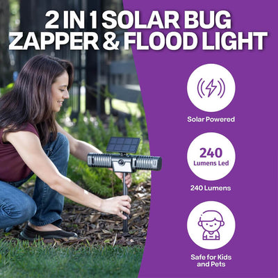iToolMax 2 in 1 Solar Bug Zapper & Flood Light
