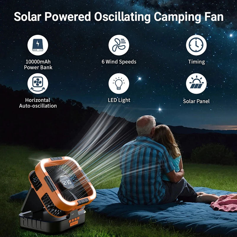 iToolMax 3 in 1 Solar Camping Fan