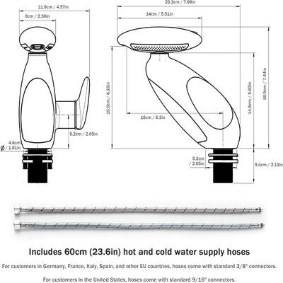 iToolMax Bathroom Pull-Out Faucet with LED Light