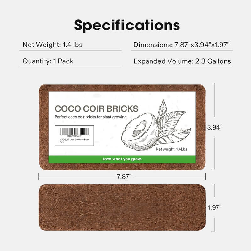 iToolMax Premium Organic Coconut Coir Bricks