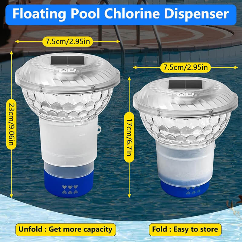 iToolMax Solar Pool Chlorine Floater with Colorful Light