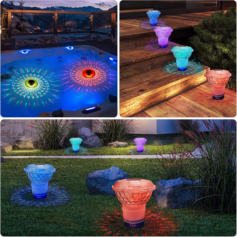 iToolMax Solar Pool Chlorine Floater with Colorful Light