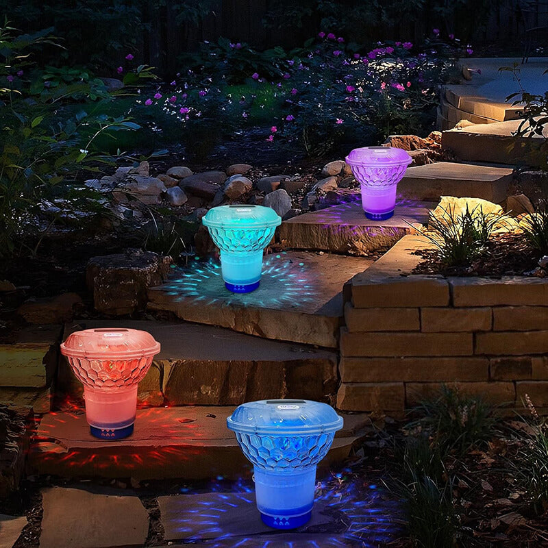 iToolMax Solar Pool Chlorine Floater with Colorful Light