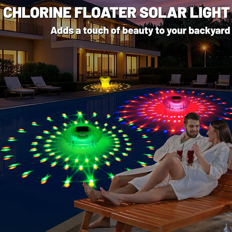 iToolMax Solar Pool Chlorine Floater with Colorful Light