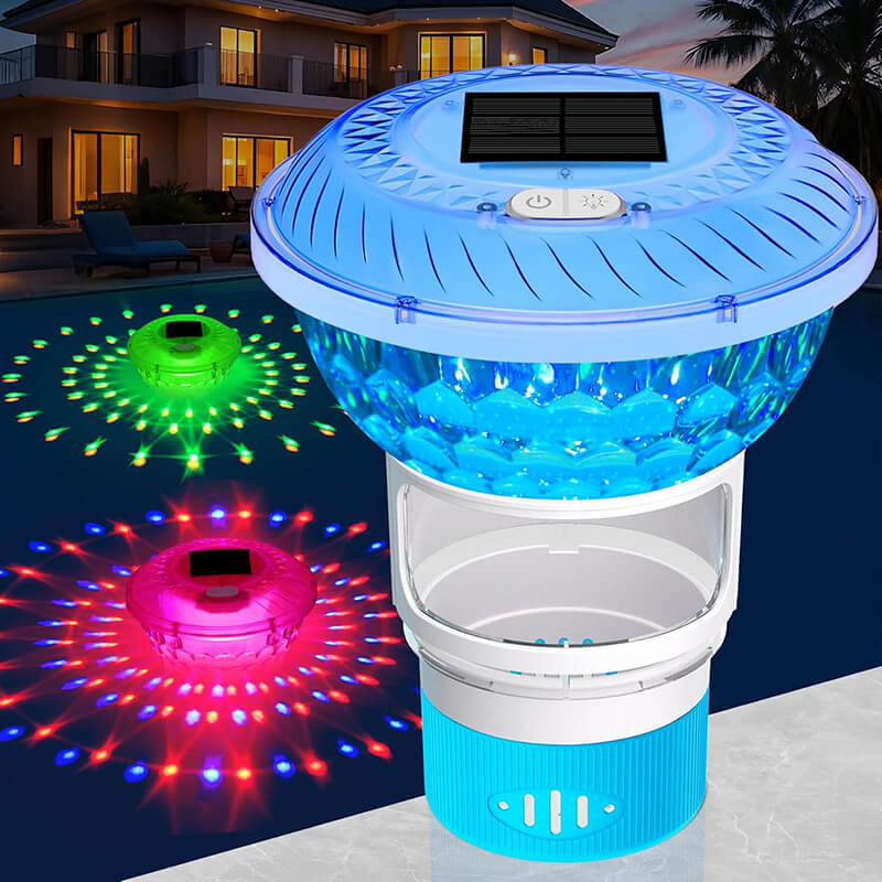iToolMax Solar Pool Chlorine Floater with Colorful Light