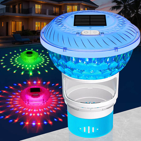 iToolMax Solar Pool Chlorine Floater with Colorful Light