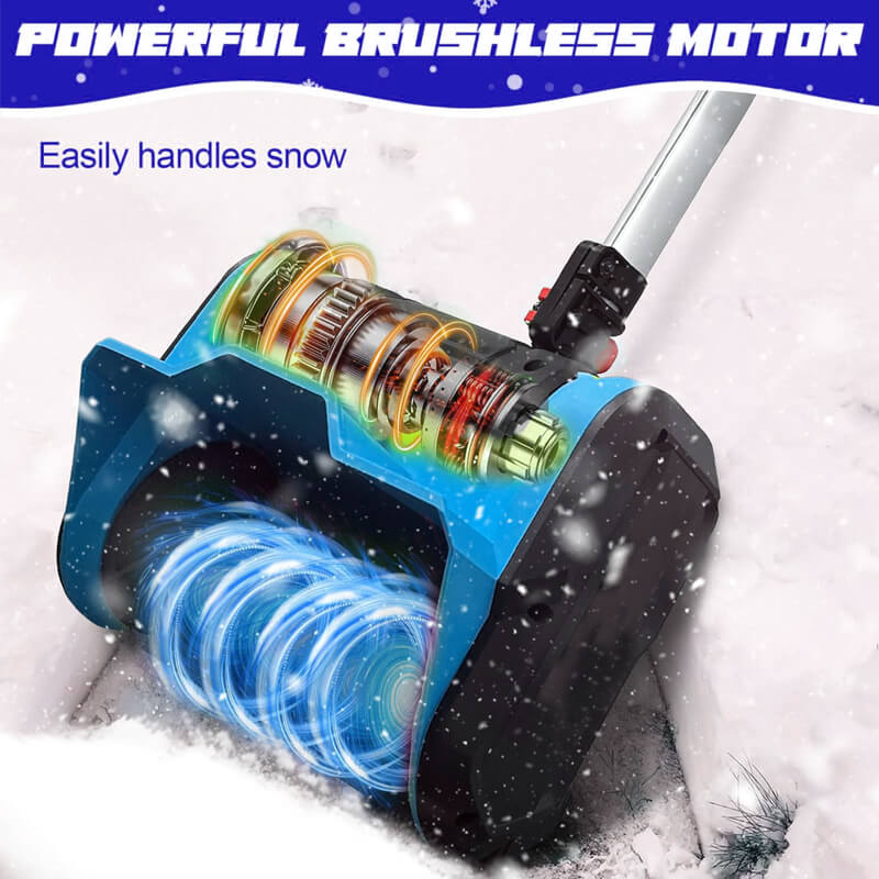 The Cordless Snow Shovel delivers its robust 1000W motor and up to 3000rpm speed. It more effortlessly tackles thick snow, clearing paths quickly and efficiently, even in tough winter conditions. Whether the driveways, sidewalks, and patios, it can smoothly and hassle-free to remove how thick snow every time.