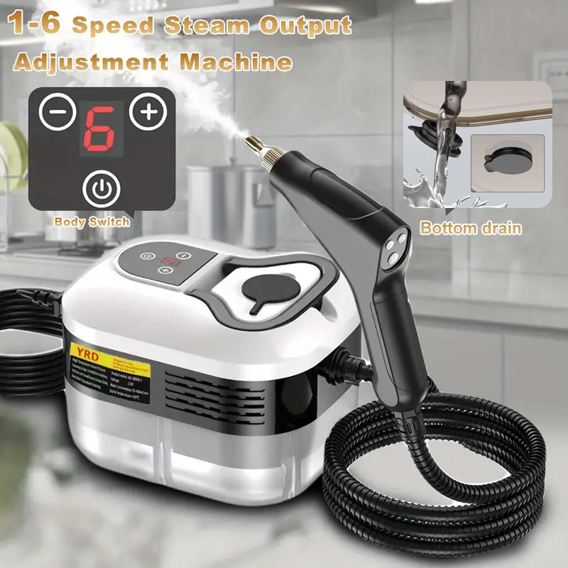 Gear 1-2: Gently clean glass and mirrors, countertops or tiles.Gear 3-4: Daily cleaning, floors, upholstery, air-con and appliances or even car cleaning.Gear 5-6: Heavy-duty cleaning, for greasy stovetops, BBQ grills, or outdoor furniture. Gear 6 is specially for deep-seated dirt on garage floors, machinery, or other hard-to-clean areas.