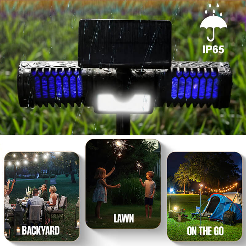 Adopts IP65 waterproof rating and Brim Design. Rainproof, lightning-proof, dust-proof, and can work normally all year round even in bad weather. Perfect for outdoor use. Super easy to clean. Simply unlock the arm chamber and spill out all the dead insects and mosquitoes inside.