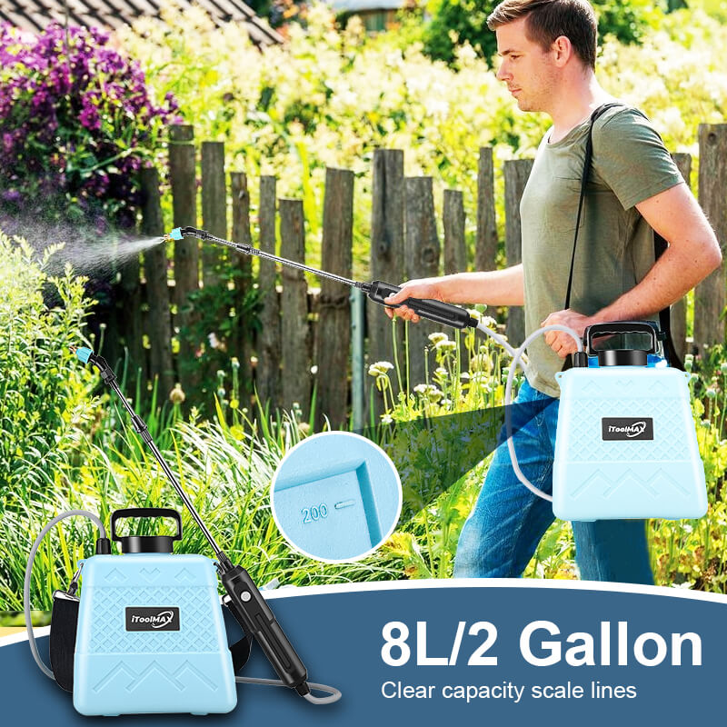 Reduces frequent add water and improves spraying efficiency. With scale markings, it is easy to monitor the liquid level to ensure accurate mixing or timely watering. And comes with an adjustable shoulder strap to free your hands, so you don't need to hold a spray bottle.