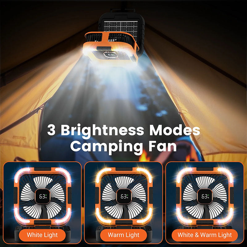 Equipped with 32 LED lights, white, warm, white and warm light can be adjusted for lighting 15-24h, to meet the lighting needs of different scenes. Additionally, it comes with a handle for easy hanging or carrying for outdoor activities.
