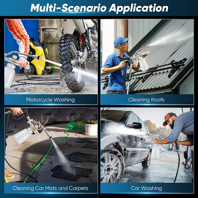 This versatile tool is perfect for cleaning patios, driveways, siding, windows, and outdoor furniture. Its powerful foam and high-pressure spray easily tackle dirt, grime, and stains. Whether maintaining your home or washing your car, it delivers professional-level clean results effortlessly.