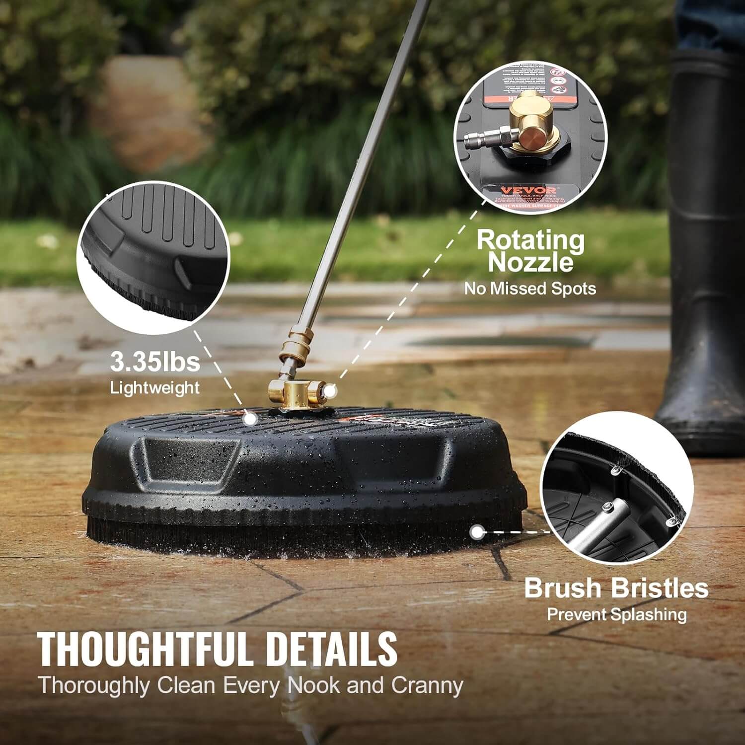 Faster, more efficient, more comprehensive to clean, Shorten 10 times cleaning time compare to standard sprinkler.