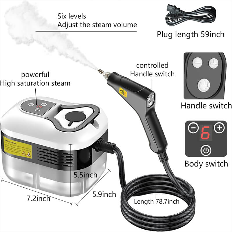 iToolMax 2500W High Pressure Steam Cleaner with Gloves