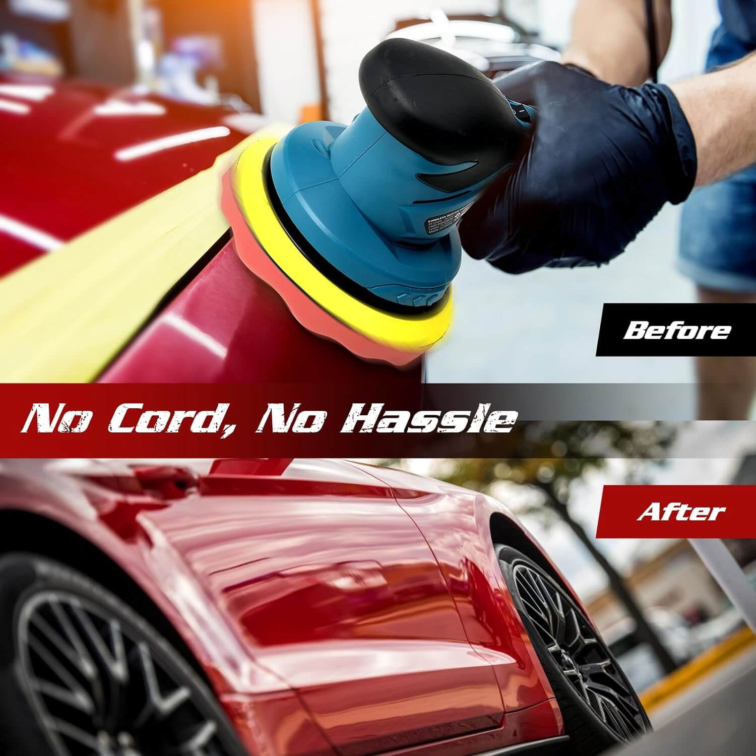 iToolMax Cordless Car Buffer Polisher is a must-have tool for any vehicle owner, polish and wax your car like a mirror! Strong powerful motor effectively polish and remove swirls, scratches, and defects from painted surfaces. Adjustable 6 speeds, easy for beginner car detailing, kitchen cabinet sanding, buffing and waxing.