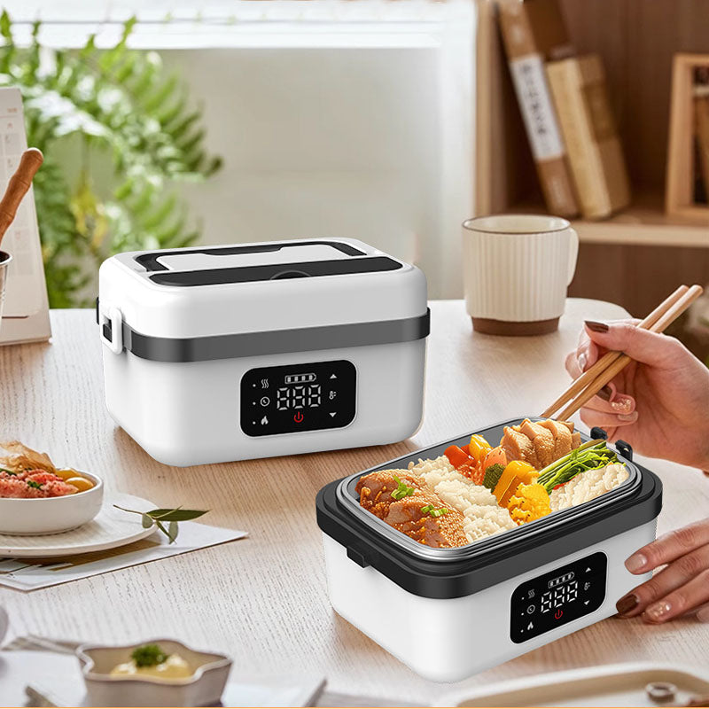 Say goodbye to cold lunches with our Electric Lunch Box! Tailored for those working in areas without a microwave or anyone frequently on the go. Whether you are at school, at work, driving on the road, or even hiking or having a picnic outdoors, you can heat up your meals at any time and enjoy the freshness and deliciousness all the time.