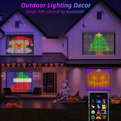 LED Curtain Lights, Smart Christmas Lights With Pattern, APP Controlled, 400 LEDs, DIY, Connectable RGB Fairy String Lights For Indoor Christmas Decor