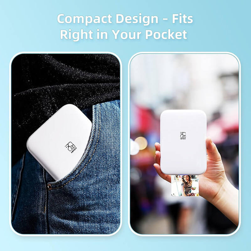 Capture and create on the go with our Pocket Mini Photo Printer! This lightweight, pocket-sized device connects effortlessly via Bluetooth and APP to your smartphone or tablet, uses advanced thermal printing technology, producing high-resolution and colorful photos in seconds. Rechargeable and portable, perfect for parties, travel, or journaling to share the forever moment.