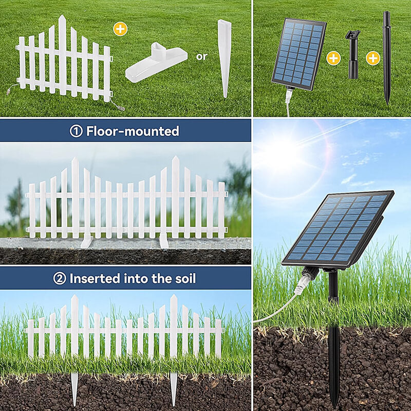 Each panel can be easily attached. Two base options to place or insert into the ground when assembling.